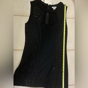 Cache black sexy mini dress, embellished, Size Medium
